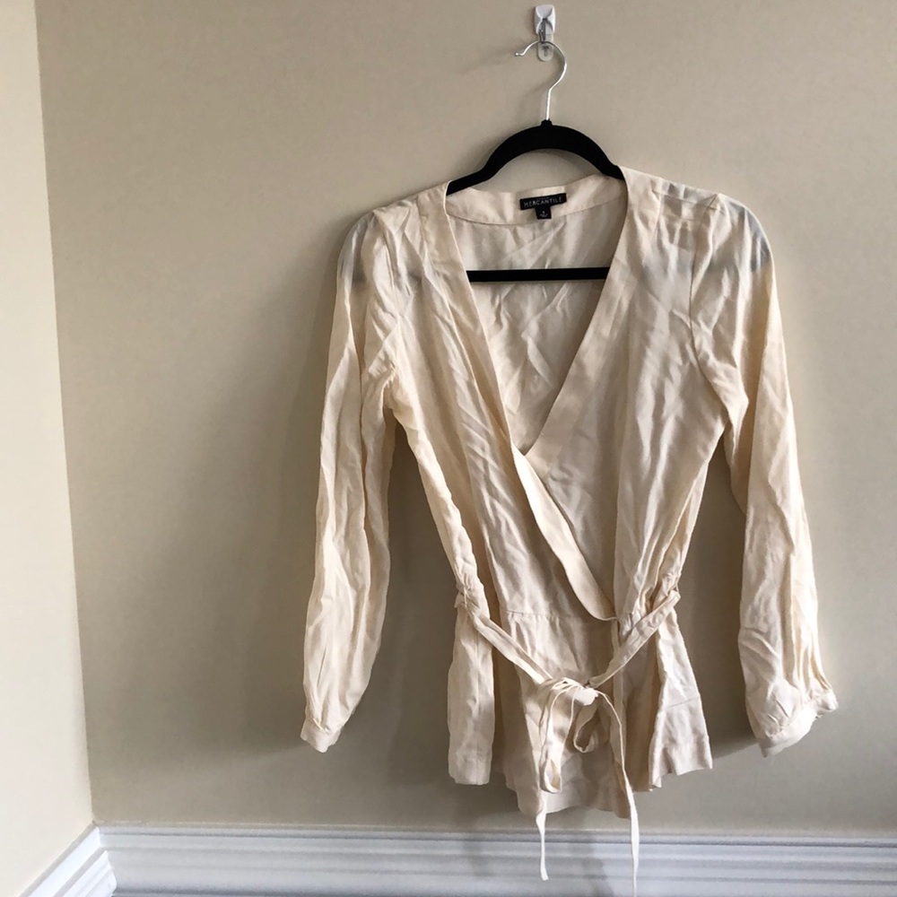 J.Crew Mercantile peplum wrap shirt